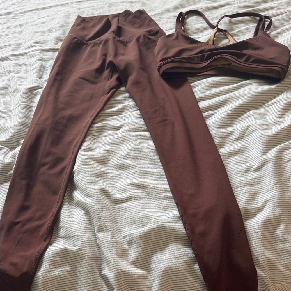 Women's High-Waist Brown Active Leggings